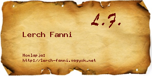 Lerch Fanni névjegykártya